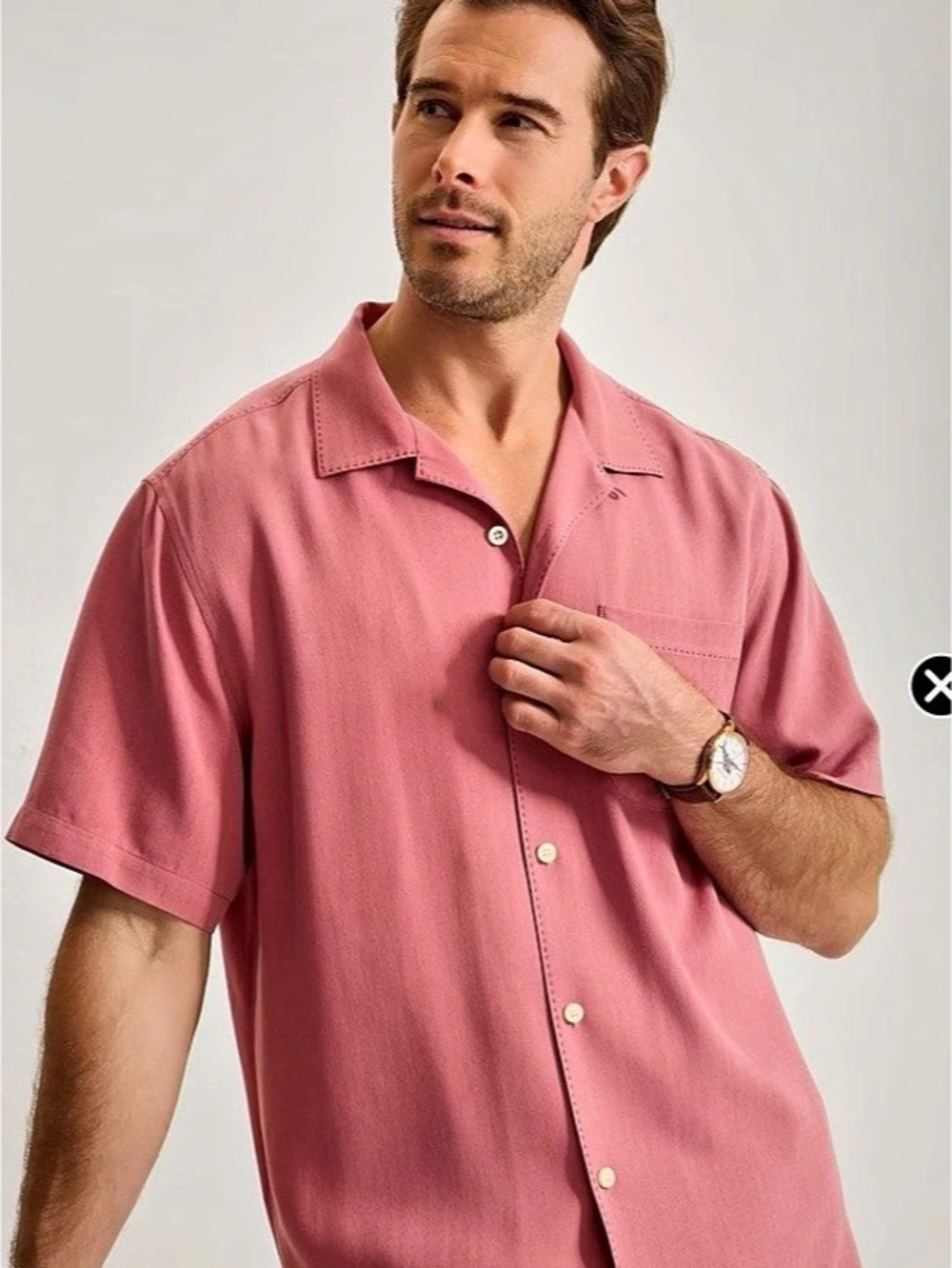 Tommy Bahama Short Sleeve Button Down in Pink Waist LT/LG